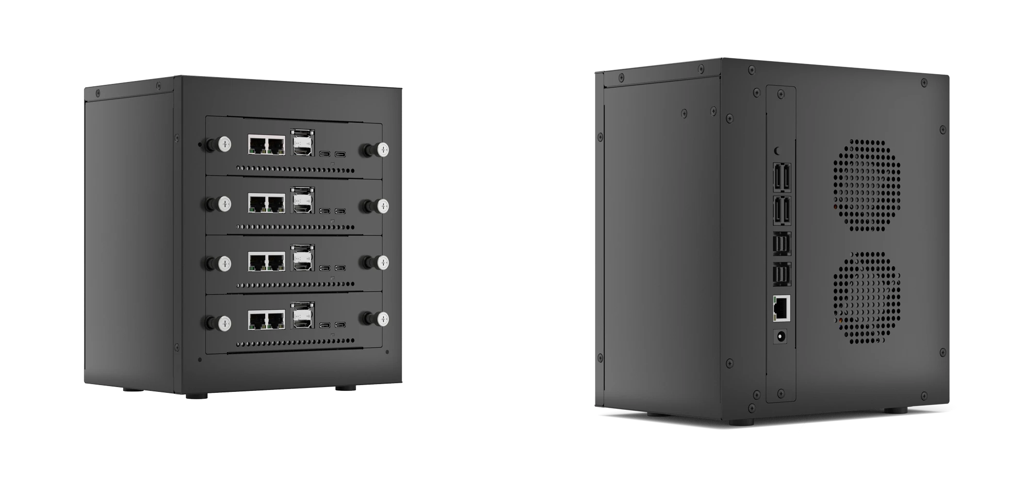 Front and rear views of Cluster Box
