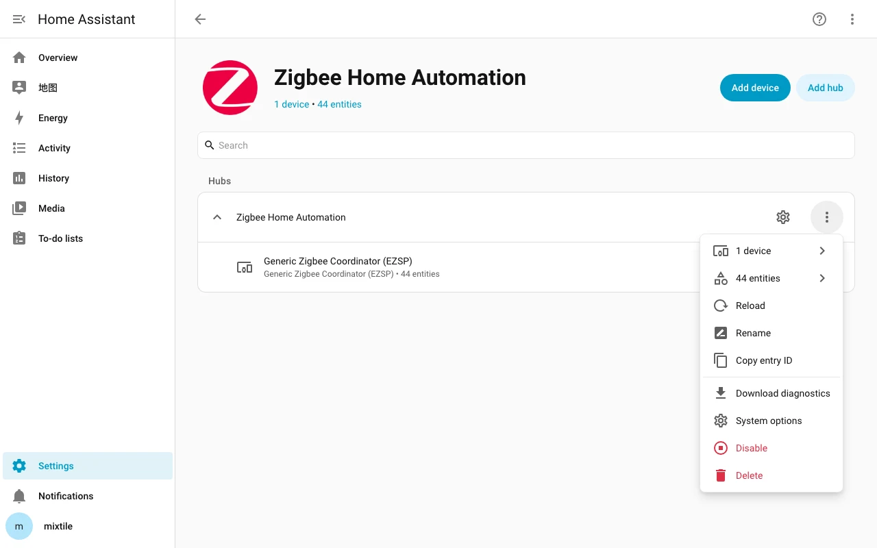disable_zigbee_home_automation