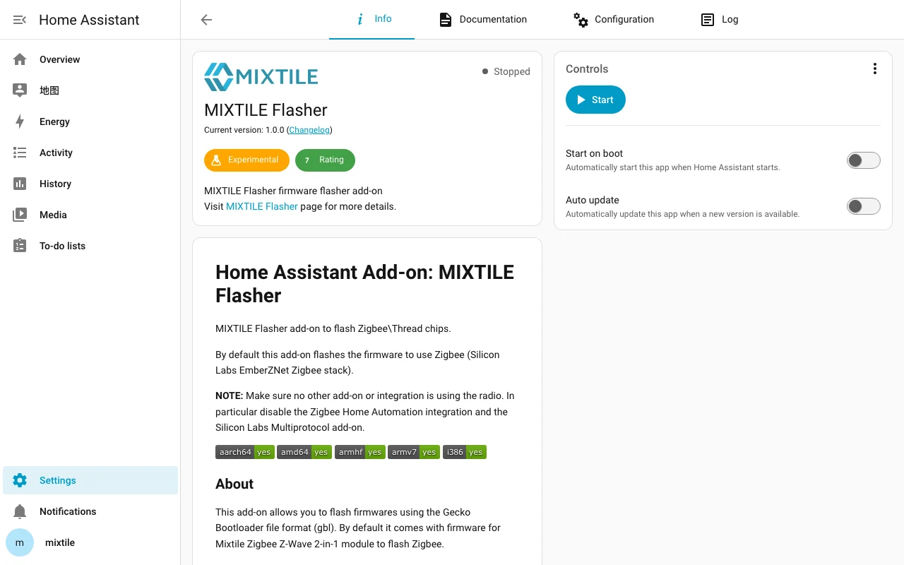 start-mixtile-flasher